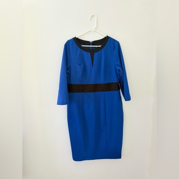 NWT NY & Co black and blue Xl petite dress - Picture 5 of 16